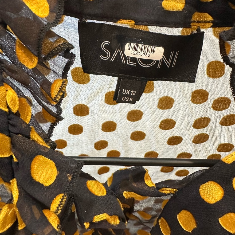 SALONI Black and Yellow Polka Dot Blouse - Picture 9 of 9